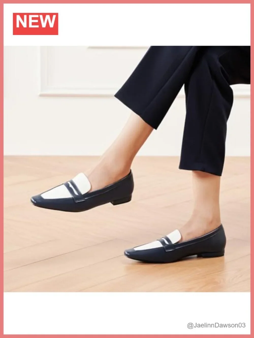 Women's Penny Loafers Slip On Square Toe Flat Shoes Lambskin Lined